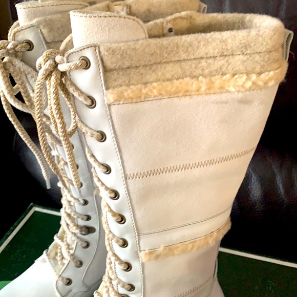 Brand New in Box White/Cream Tall winter Combat Boots - Picture 6 of 12